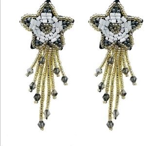 Beaded star dangle earrings